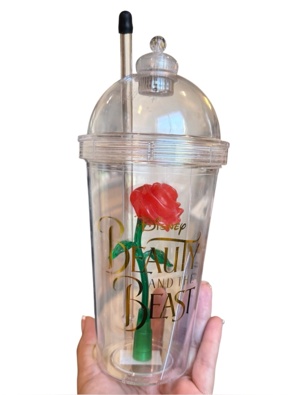 Disney Parks Beauty and the Beast Enchanted Rose Light-Up Tumbler